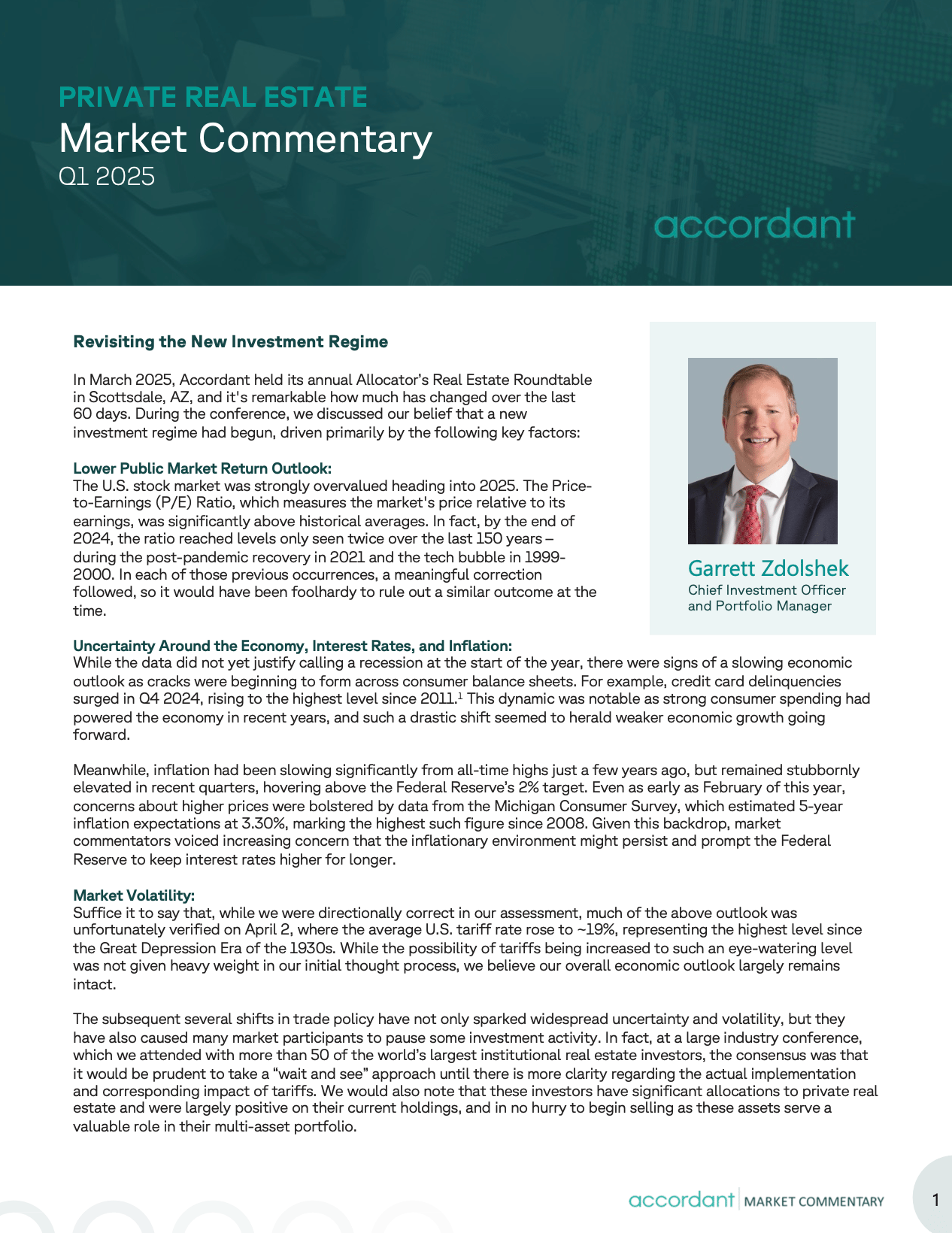 CIO Market Commentary Q1 2025