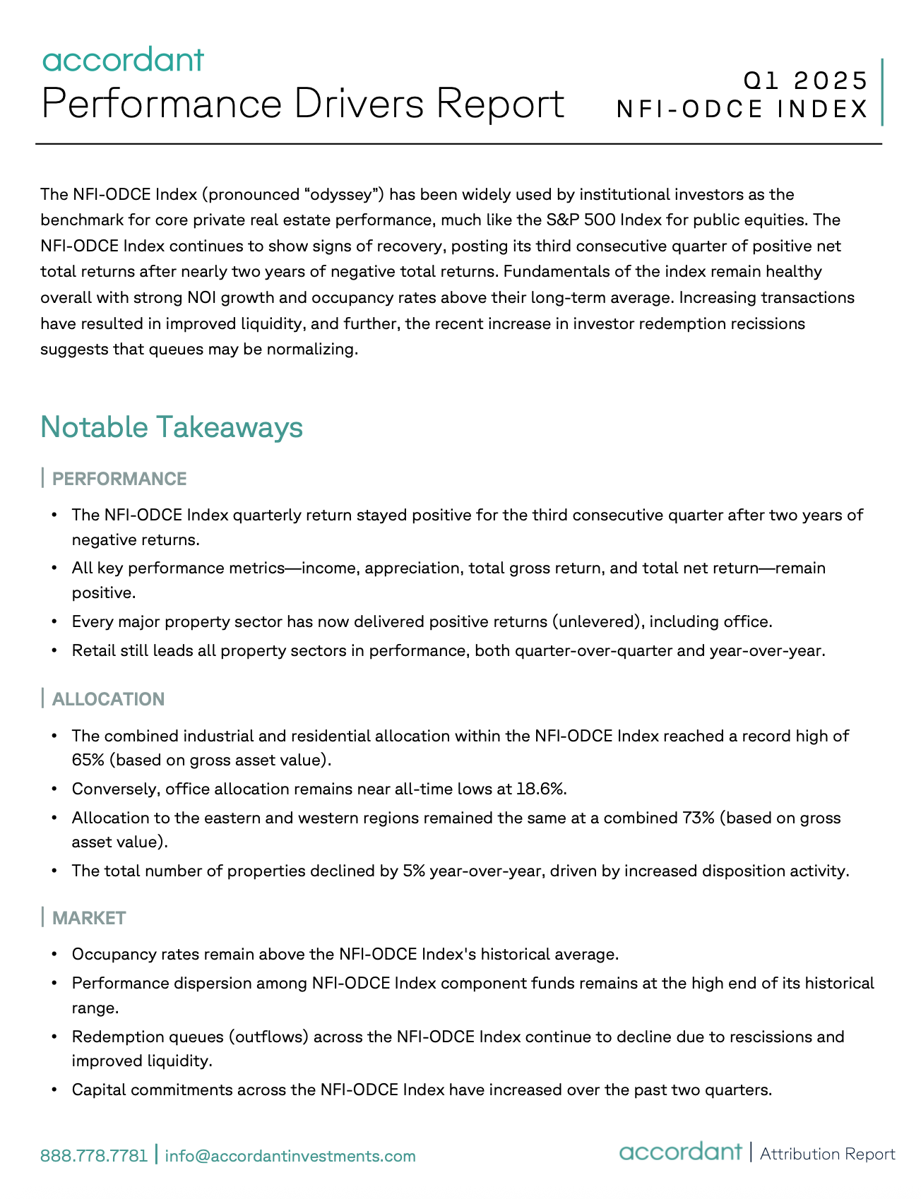 NFI-ODCE Performance Drivers Q1 2025