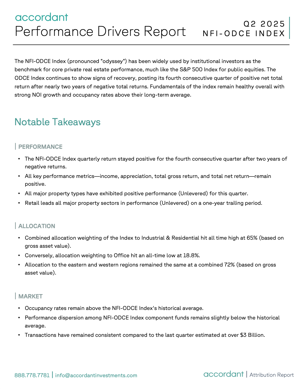 Accordant NFI-ODCE Performance Drivers Report - Q2 2025