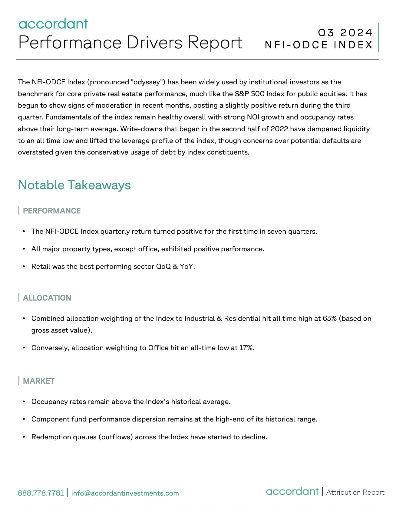 NFI-ODCE Benchmark