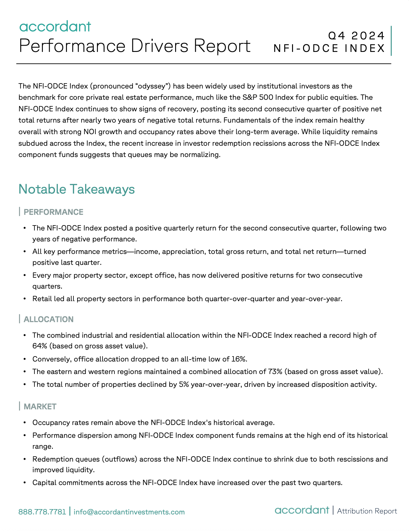 NFI-ODCE Benchmark